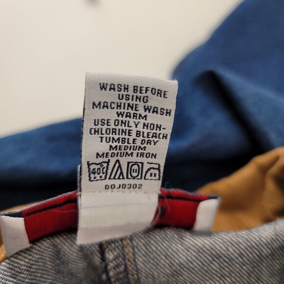 J.G. Hook Denim Jean Jacket Womens Size 14 Blue Dark‎ Wash Tan Corduroy Collar - Picture 10 of 10